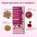 Elements Truffles Raspberry Flavoured Dark Chocolate Bar| Ayurvedic, Vegan & Gluten Free | No Refined Sugar & Artificial Flavours | Enriched