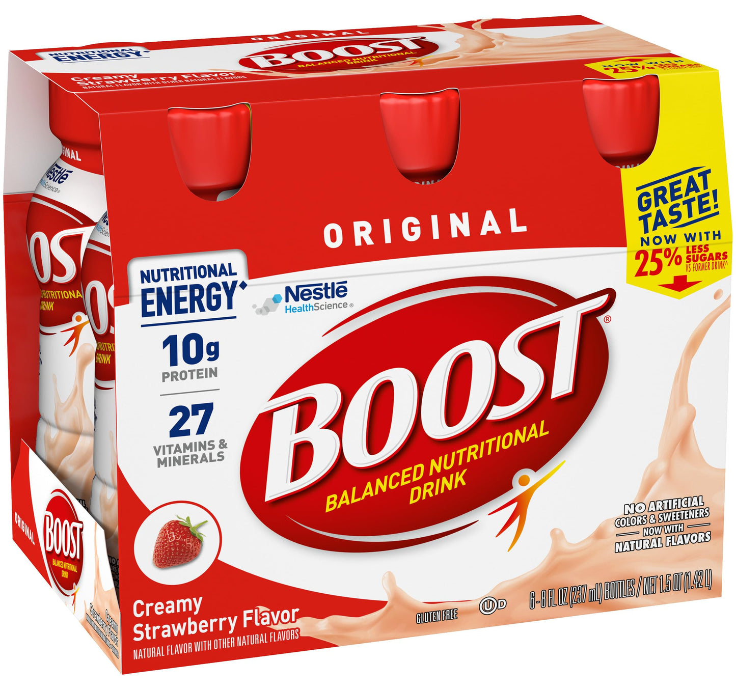 Boost Original Nutritional Energy Balanced Nutritional Drink (6 Count (Pack of 2), Chocolate & Strawberry)