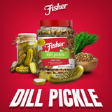 Fisher Dill Pickle Trail Mix, 25 oz (Pack of 1), Resealable Jar, Peanuts, Rye Crisps, Pretzels, Pepitas & Almonds, 6 g Protein Snacks, No Artificial