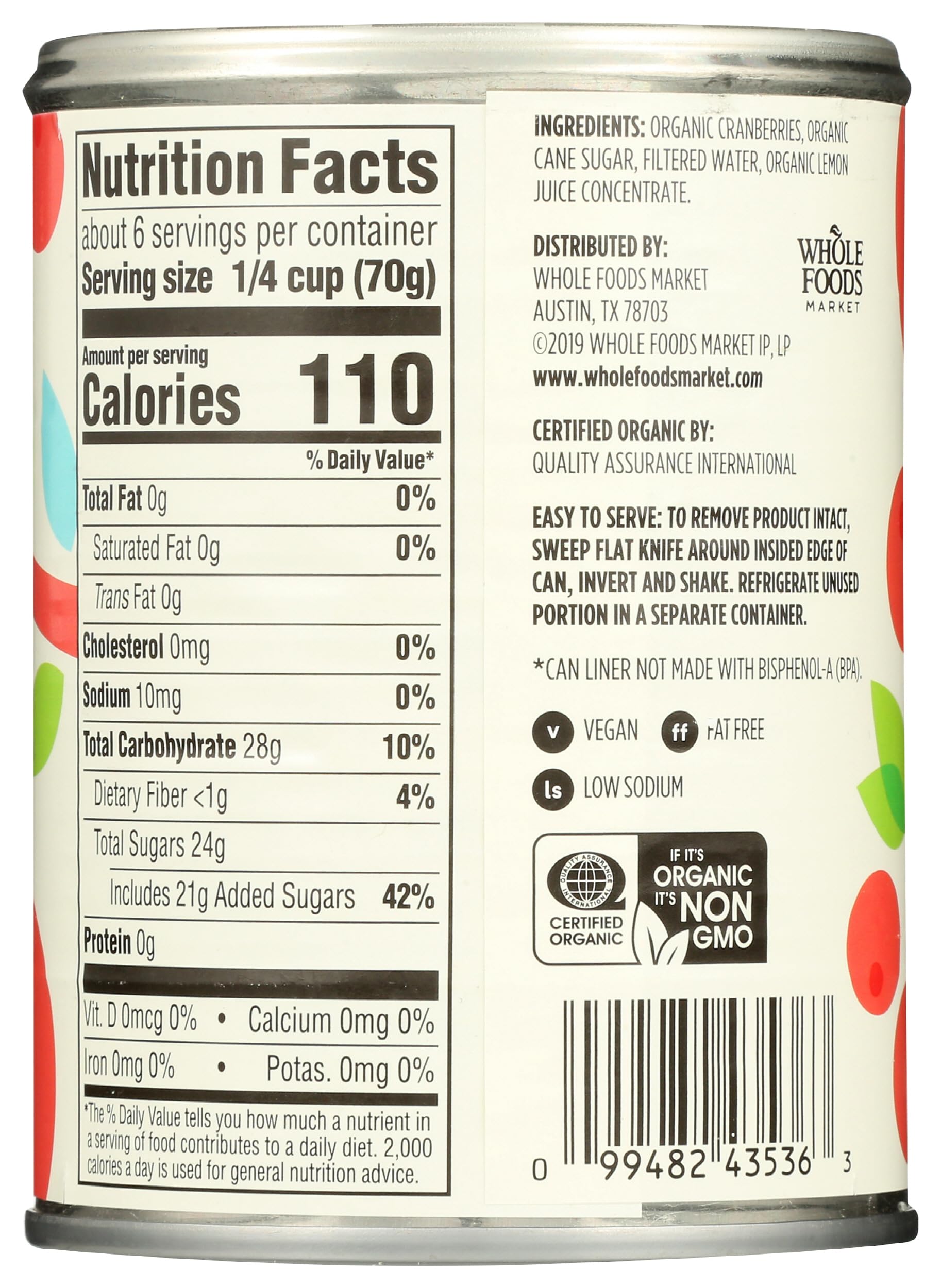 365 by Whole Foods Market, Organic Jellied Cranberry Sauce, 14 Ounce