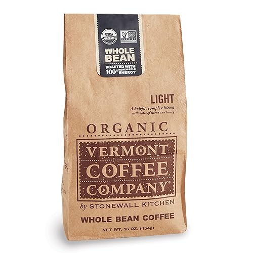 Vermont Coffee Company, Organic Light Roast Whole Bean Coffee, 16oz., Made in the USA