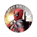 7.5 Inch Edible Cake Toppers - Red and Black Masked Themed Birthday Party Collection of Edible Cake Decorations