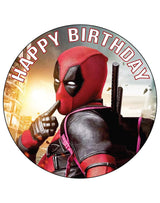 7.5 Inch Edible Cake Toppers - Red and Black Masked Themed Birthday Party Collection of Edible Cake Decorations