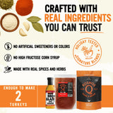 Kosmos Q Complete Turkey Brine Kit for Him, Turkey Brine, Dirty Bird BBQ Rub & Cherry Apple Habanero Glaze, All-in-One Turkey Seasoning Kit