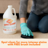 CITRATIDE Carpet Cleaner Concentrate + Free Scouring brush - USA Made Enzymatic Citrus Formula for Carpets, Rugs & Upholstery - Eco-Friendly Pet Safe