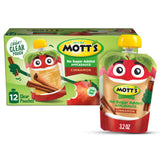 Mott's No Sugar Added Cinnamon Applesauce, 3.2 oz clear pouches, 12 pack