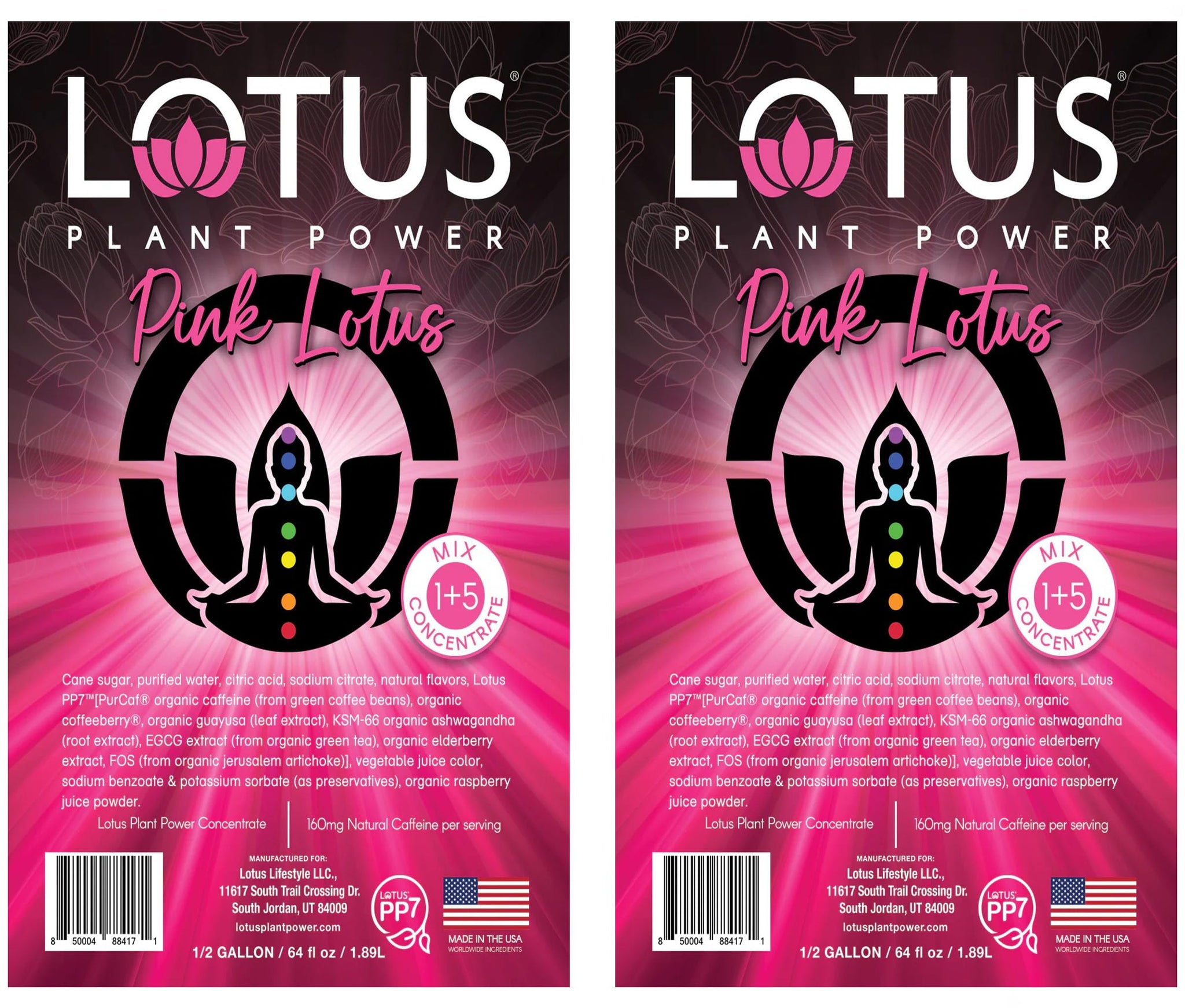 Lotus Energy Drink Concentrate 64 fl oz (Pink) Pack of 2