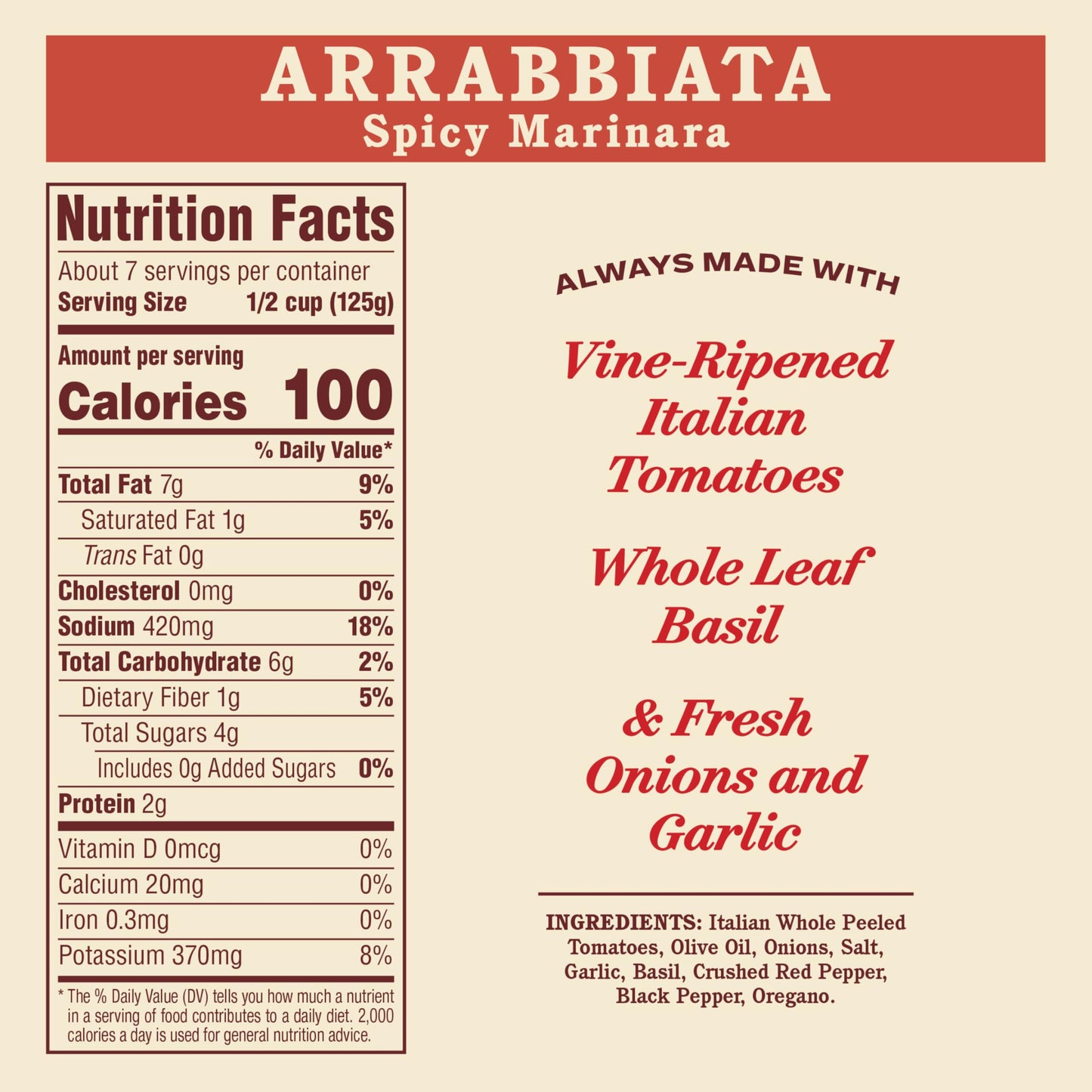 Rao's Homemade Arrabbiata Sauce, 32 oz, Tomato Sauce, All Purpose, Keto Friendly Pasta Sauce, Premium Quality Tomatoes from Italy & Crushed Red Pepper