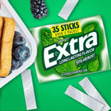 Long Lasting Flavor Spearmint Extra Gum 35 Sticks (Pack of 6), Sugar Free Chewing Gum Mega Pack, Spearmint Chewing Gum Bulk With Laiby Sticker