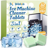 Bellaluce Ice Machine Cleaner Tablets, 32 Effervescent Descaling Tabs, Nickel Safe Cleaner for Countertop, Nugget, Portable & Commercial Ice Makers