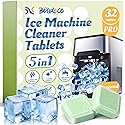 Bellaluce Ice Machine Cleaner Tablets, 32 Effervescent Descaling Tabs, Nickel Safe Cleaner for Countertop, Nugget, Portable & Commercial Ice Makers