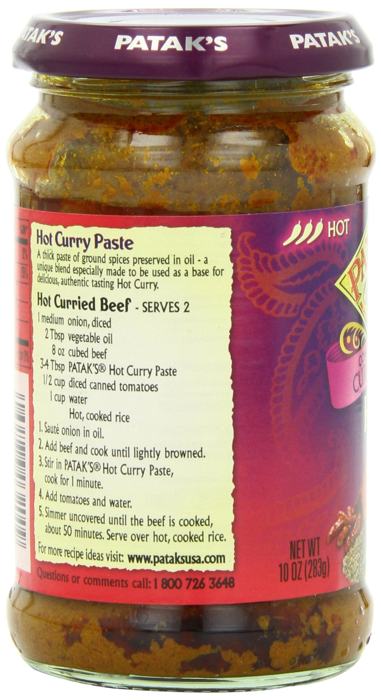 PATAKS PASTE CURRY VINDALOO, 10 OZ