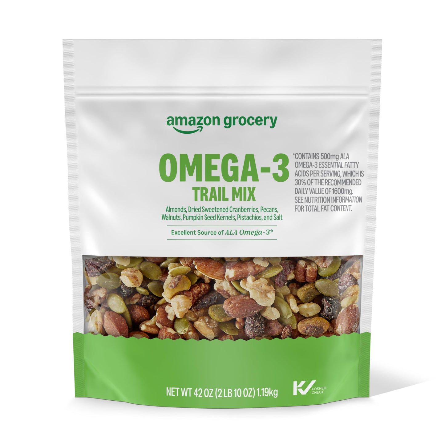 Amazon Grocery, Omega-3 Trail Mix, 42 Oz (Previously Happy Belly, Packaging May Vary)