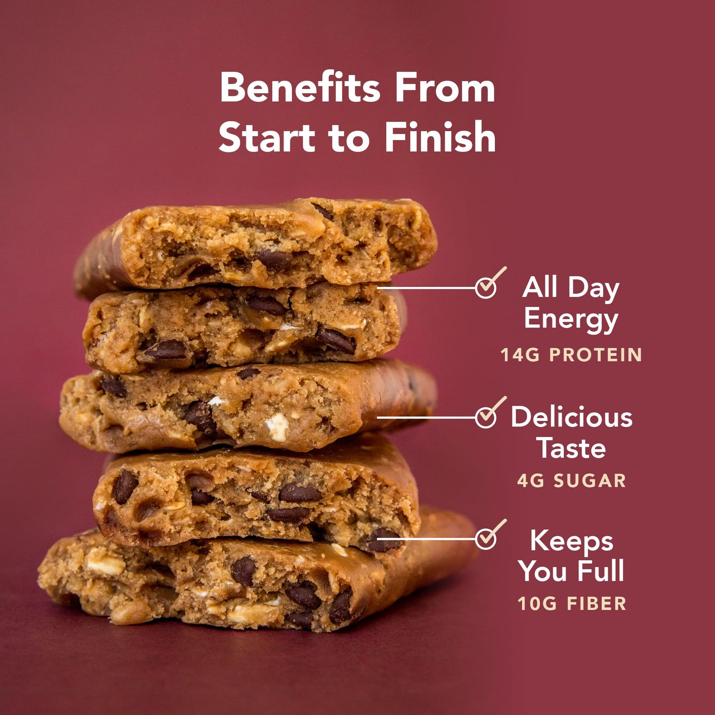 ALOHA Organic Plant Based Protein Bars - Oatmeal Chocolate Chip - 12 Count, 1.9oz Bars - Vegan Snacks, Low Sugar, Gluten-Free, Low Carb, Paleo