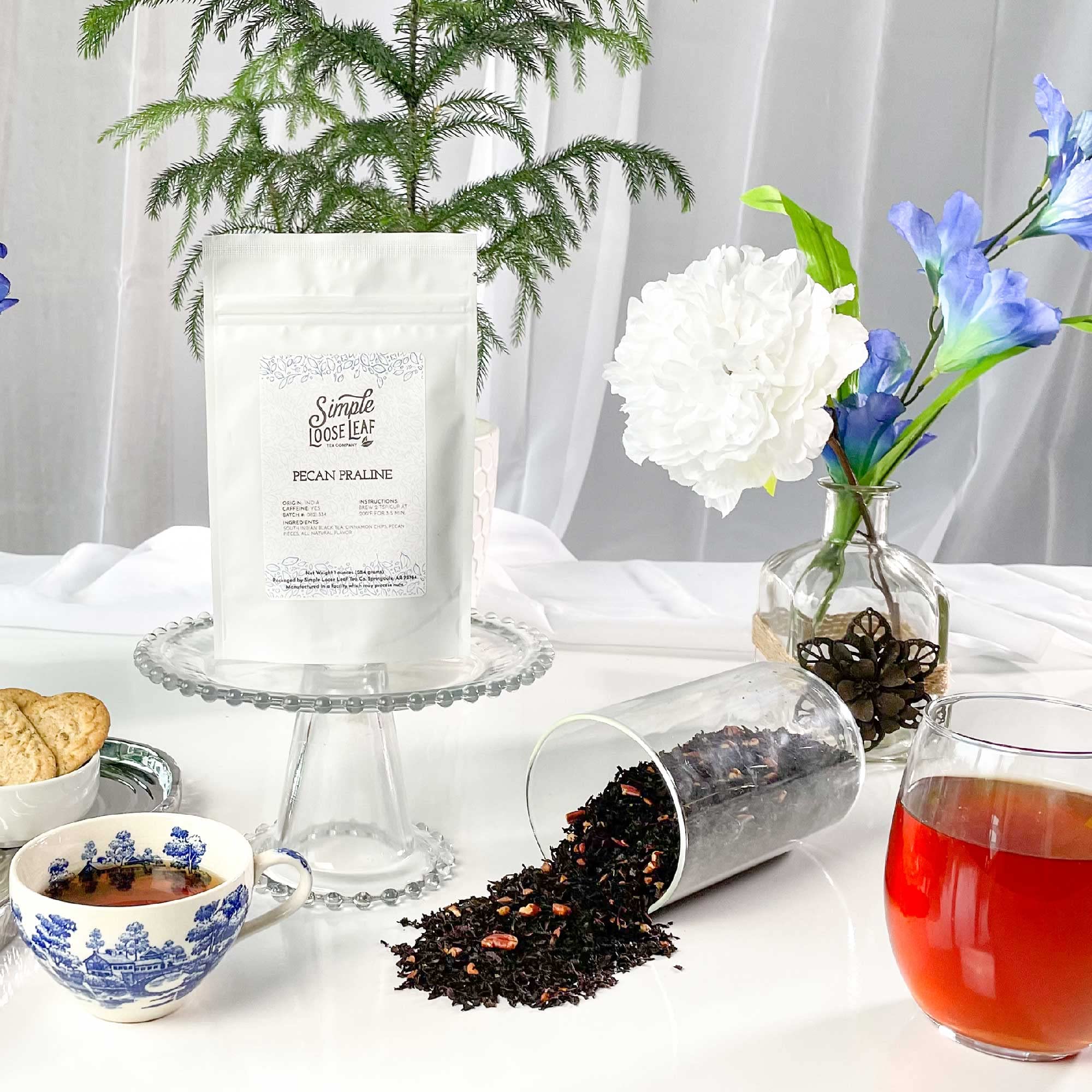 Simple Loose Leaf - Pecan Praline - Premium Loose Leaf Black Tea - High Caffeine - Rich and Nutty (4 Ounce)