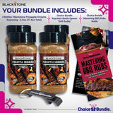 Blackstone Pineapple Sriracha Seasoning - Gourmet Griddle Premium Barbecue Rub 4 Pk (27.6 oz) + BBQ Masters & Opener (6 Items)!