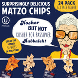 Matzo Chips, Variety Pack of 24 Snack Bags, 1 Oz., 6 of Each Flavor (Everything, Salted, Cinnamon Sugared) from The Matzo Project, Kosher (But Not
