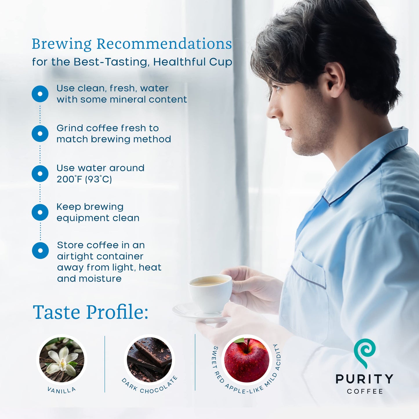 Purity Coffee CALM Decaf Medium Roast Whole Bean (12oz Bag) | Specialty-Grade USDA Organic Mountain Water Process Decaffeinated Blend | Third Party