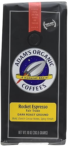 Adam's Organic Coffee, Rocket Espresso, 10 Ounce