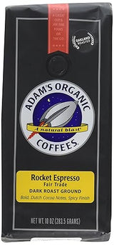 Adam's Organic Coffee, Rocket Espresso, 10 Ounce