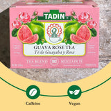 Tadin Guava Rose Tea, Contains Caffeine, 24 Tea Bags Per Box, Pack of 1