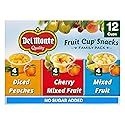 DEL MONTE FRUIT CUP Snacks, Family Pack, No Sugar Added, 12-Pack, 4 oz