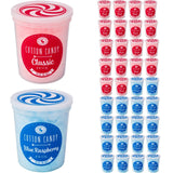 Blue Raspberry & Classic Pink Vanilla Gourmet Flavored Cotton Candy (36 Pack) - Unique Idea for Holidays, Birthdays, Gag Gifts, Party Favors…