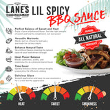 Lane's Lil Spicy BBQ Sauce, All-Natural Kansas City Style Sweet and Spicy Sauce, Goes Great with Chicken, Beef, Pork & Veggies, No MSG, No