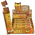 Awake Caffeinated Chocolate Energy Bar, Caramel Chocolate Energy Bar, 1 Bar Equals 1 Cup of Coffee, 12 Bars (18.6 oz)