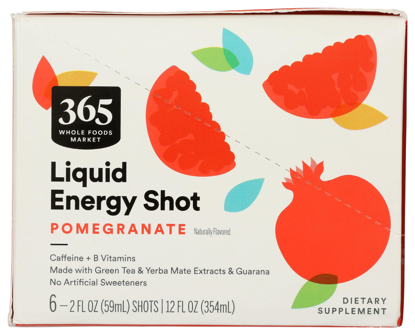 365 by Whole Foods Market Pomegranate Energy Shot, 2 Fl Oz, 6 Count