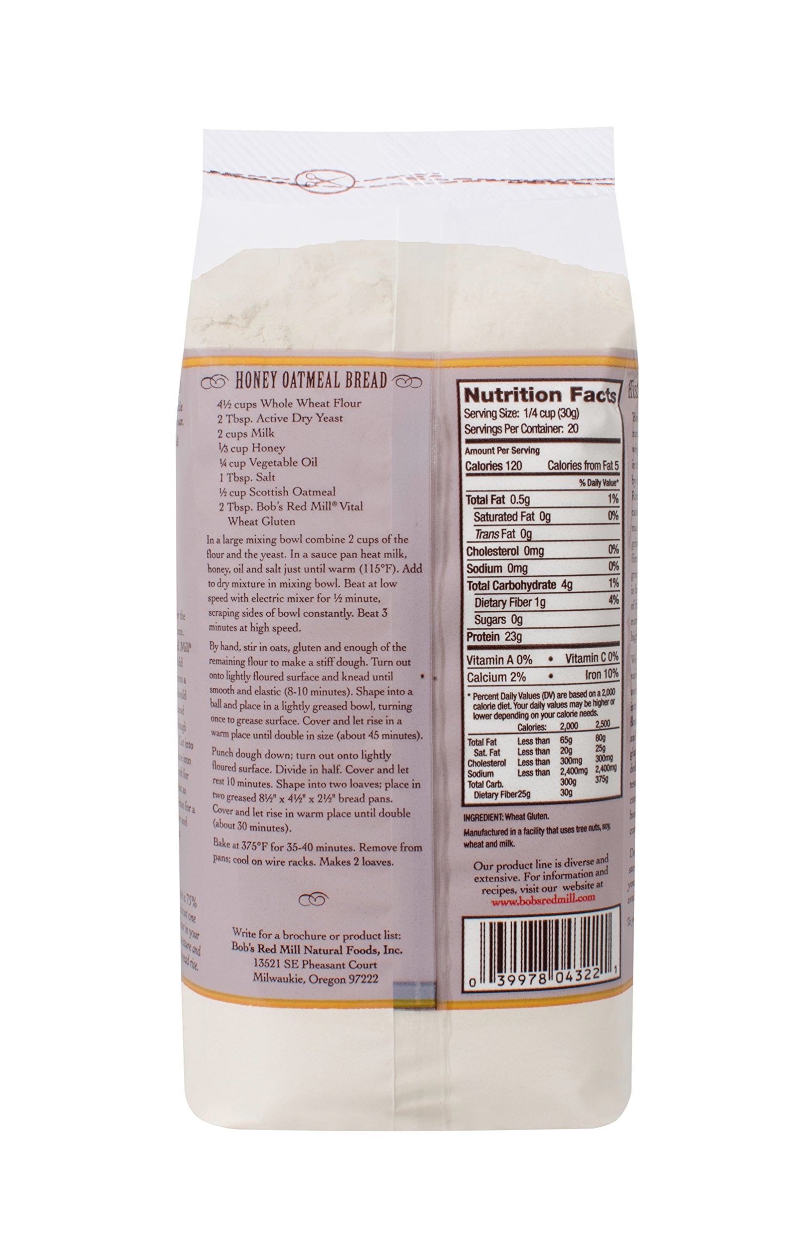 Bobs Red Mill, Flour Gluten Wheat Vital, 22 Ounce