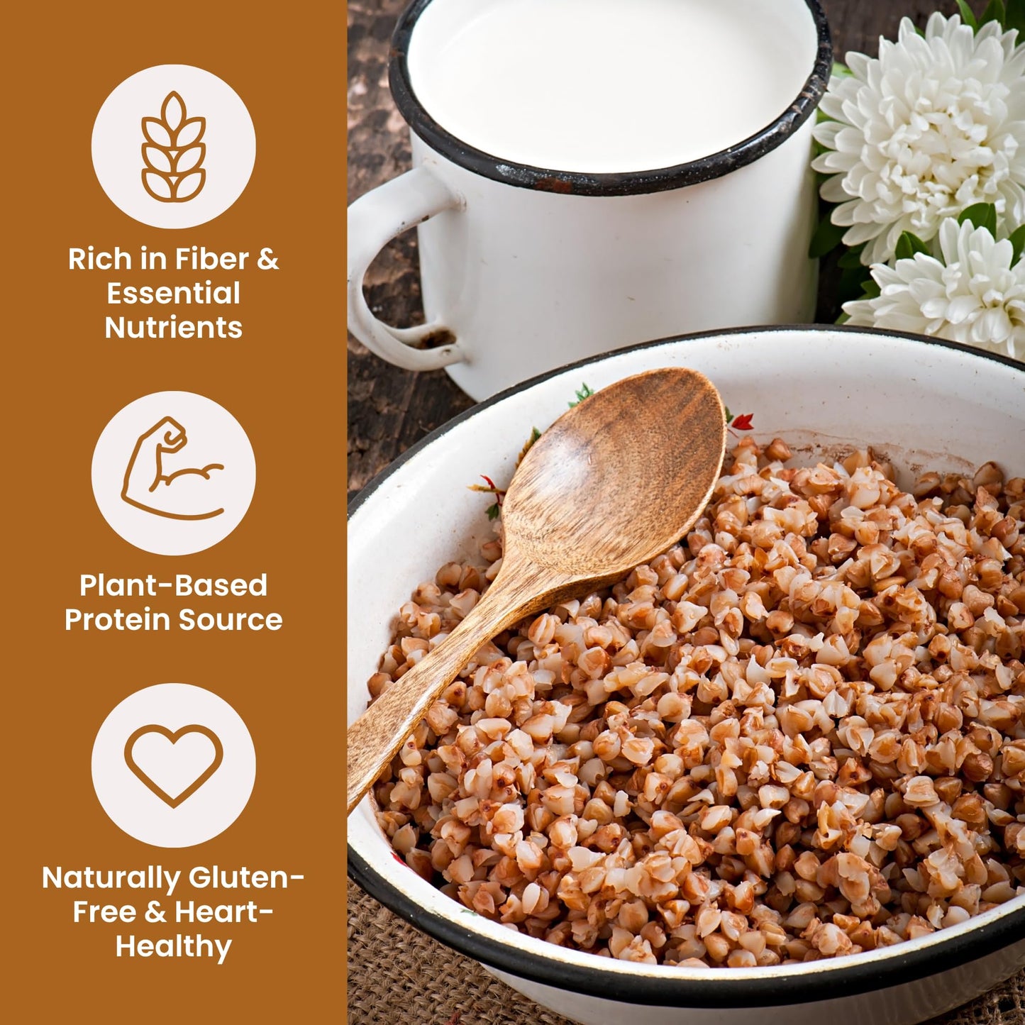 Farmer Bob's Organic Hulled Buckwheat Groats - USDA Organic, Non?GMO, Farmer?Direct, Glyphosate?Free, Gluten?Free Superfood trigo sarraceno organico Raw Buckwheat Groats 5 lb Storage Bulk Bag