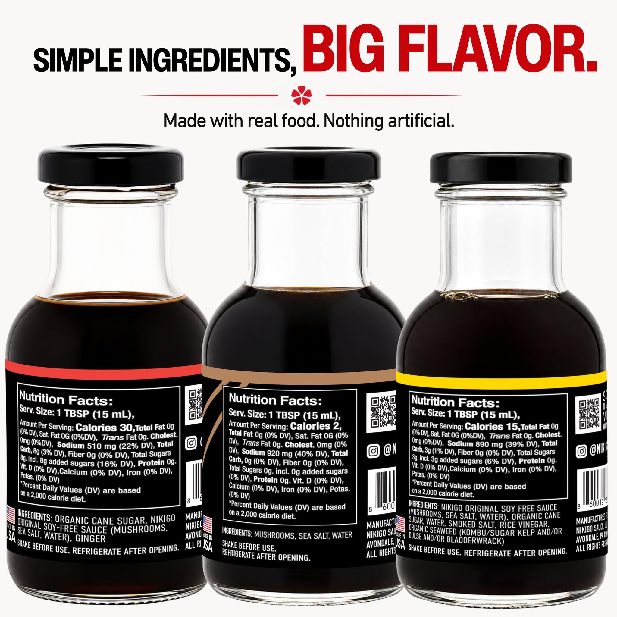 NIKIGO Soy Free Sauces Variety Pack - Original Soy Free Sauce, Hawaiian-Style Teriyaki Sauce, Noodle Sauce & Broth Concentrate - Premium Soy Sauce
