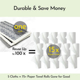 SIMPLYCASA Long 5?Pack Swedish Dishcloths - Reusable, Cellulose Sponge Dish Cloths for Washing Dishes, Paper Towel Replacement, Plastic-Free