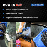 AIM Chemicals Ammoniated Glass Cleaner Concentrate - Streak-Free Shine for Windows, Cars, Homes, Offices - Dilutes 10:1 - Removes Dirt, Grime