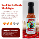 GaiGan - Garlic Thai Chili Hot Sauce Dip & Glaze, All Natural Gluten Free Vegan Condiments with Low Sodium & No Preservatives, 150 mL