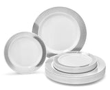 " OCCASIONS " 50 Plates Pack (25 Guests)-Heavyweight Wedding Party Disposable Plastic Plate Set -25 x 10.5'' Dinner + 25 x 7.5'' Salad/Dessert plates
