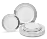 " OCCASIONS " 50 Plates Pack (25 Guests)-Heavyweight Wedding Party Disposable Plastic Plate Set -25 x 10.5'' Dinner + 25 x 7.5'' Salad/Dessert plates