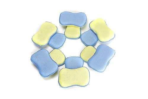 LTWHOME Dual Sided Microfiber 2 in 1 Washing Up Pad Scrubbers and Sponges (Pack of 12)