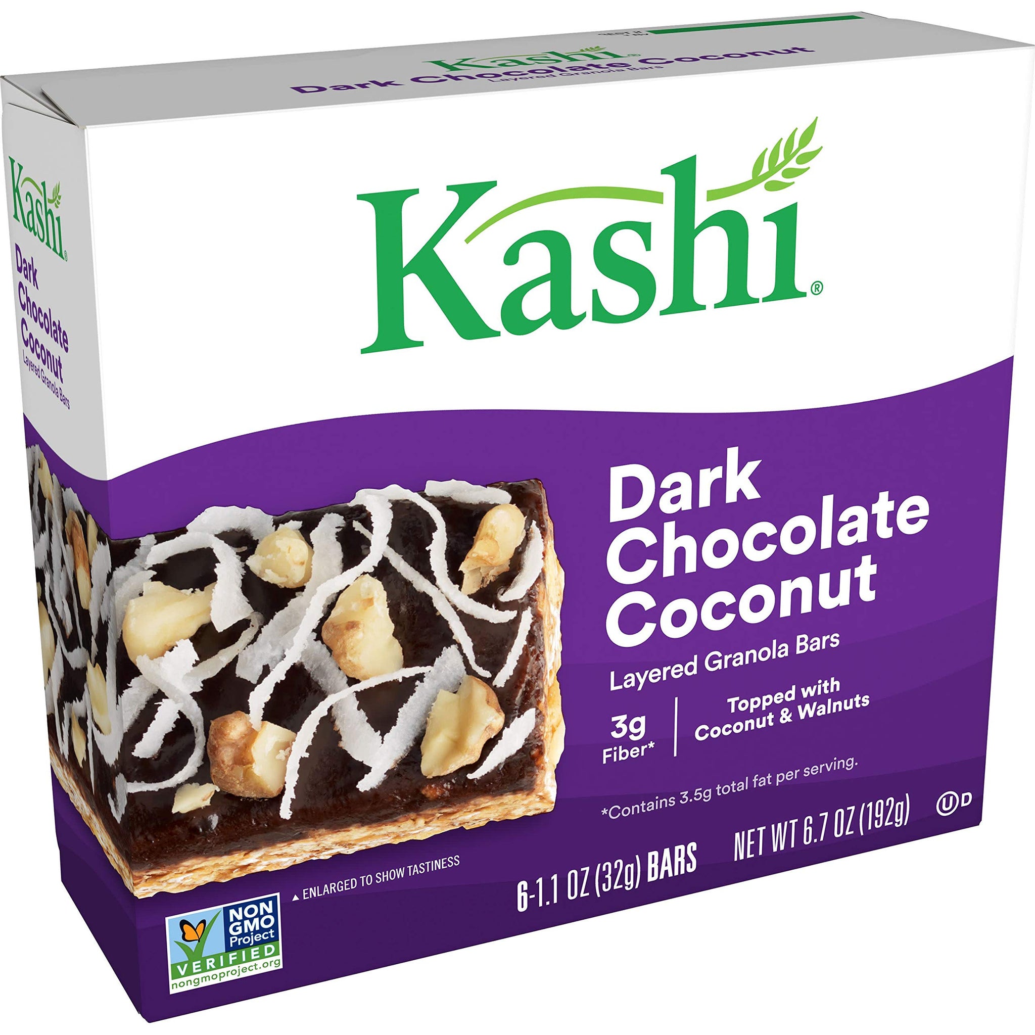 Kashi, Layered Granola Bars, Dark Chocolate Coconut, Vegetarian, 6.7oz Box (6 Count)