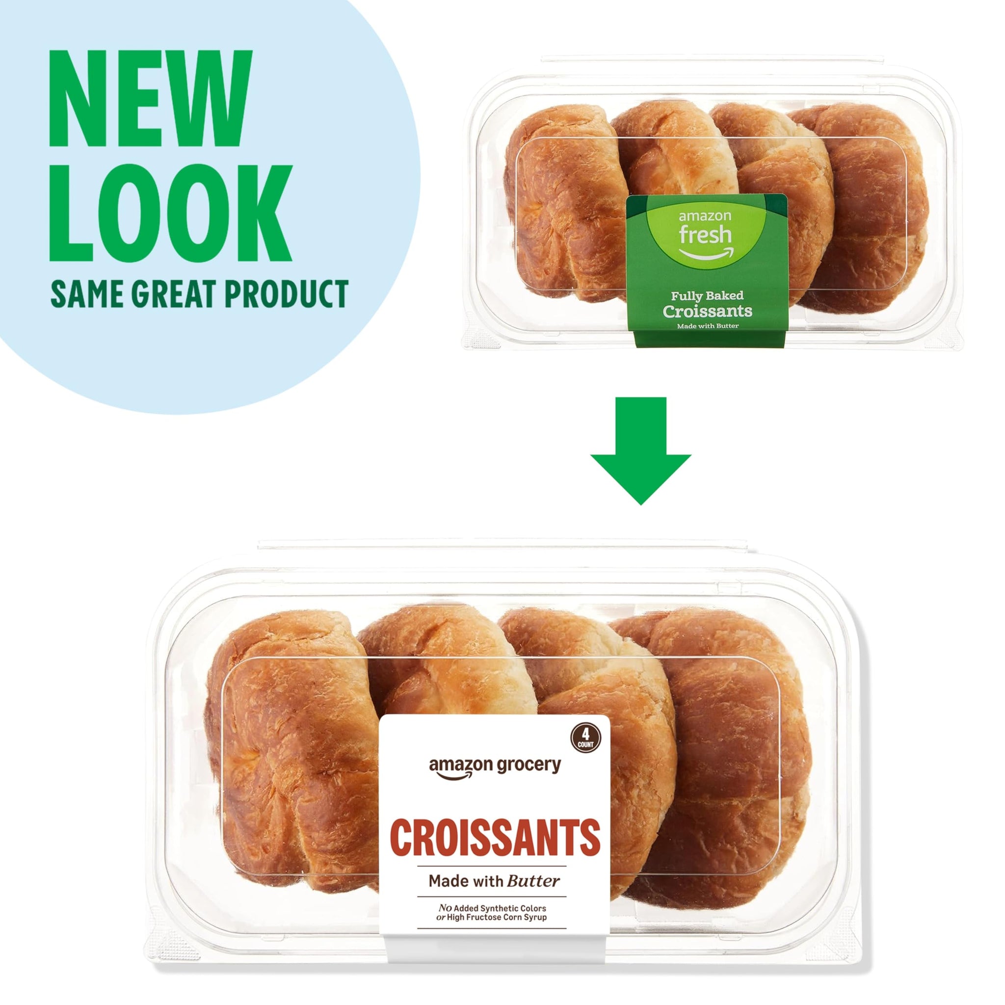 Amazon Grocery, Croissants, 10 Oz, 4 Ct, Frozen