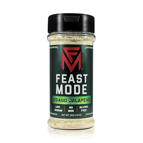 Asiago Jalapeno - Feast Mode Flavors - Low Sodium, No MSG, Gluten Free, All Natural, Meal Prep Seasoning, Healthy, Asiago Cheese Powder, Jalapeno