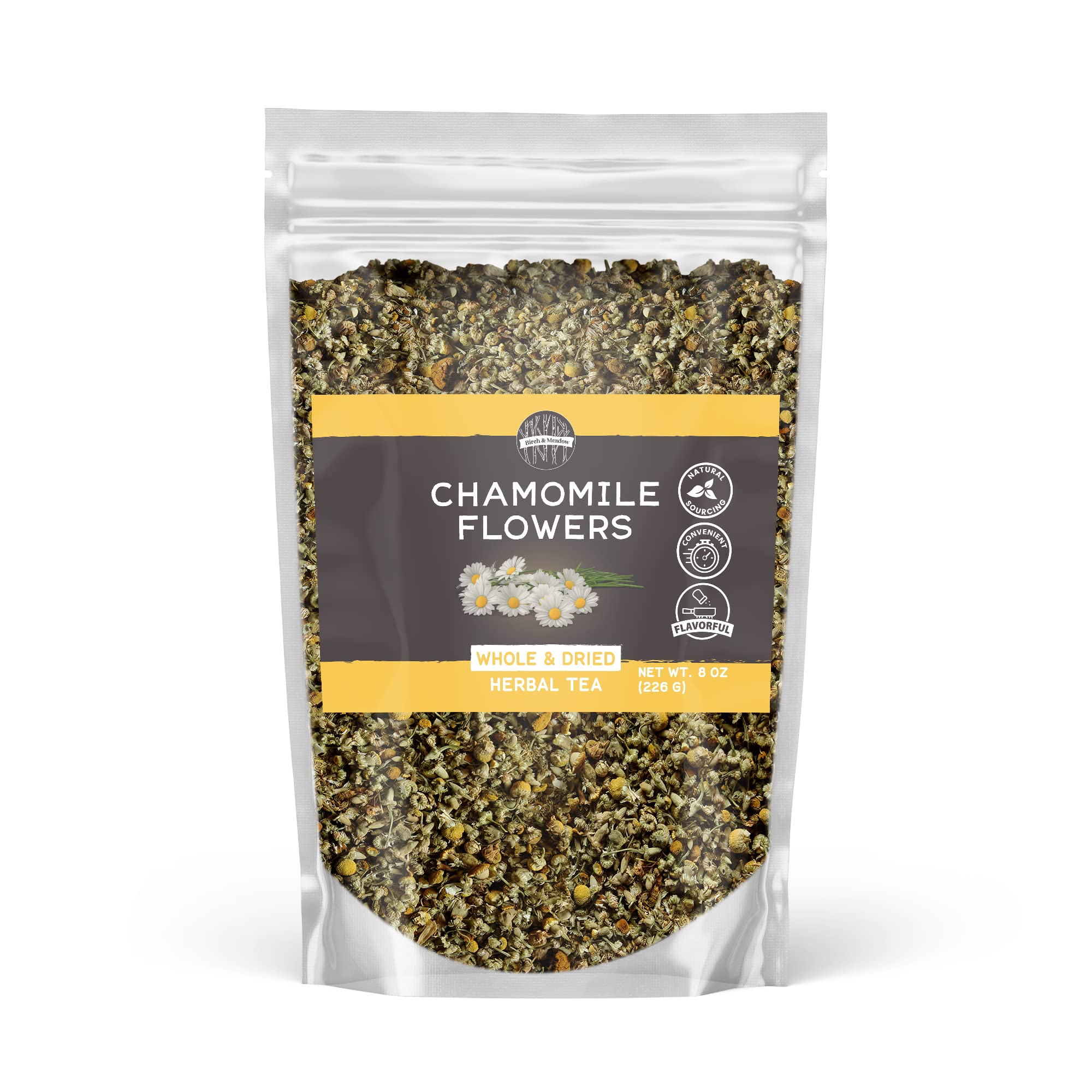 BIRCH & MEADOW Chamomile Flowers, 8 oz, Whole & Dried, Herbal Tea