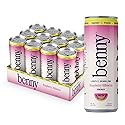 Benny Raspberry Hibiscus Sparkling Clean Energy Drink | 80mg Natural Caffeine Yerba Mate | Lion's Mane & Ginseng | 1g Sugar, 5 Calories | No