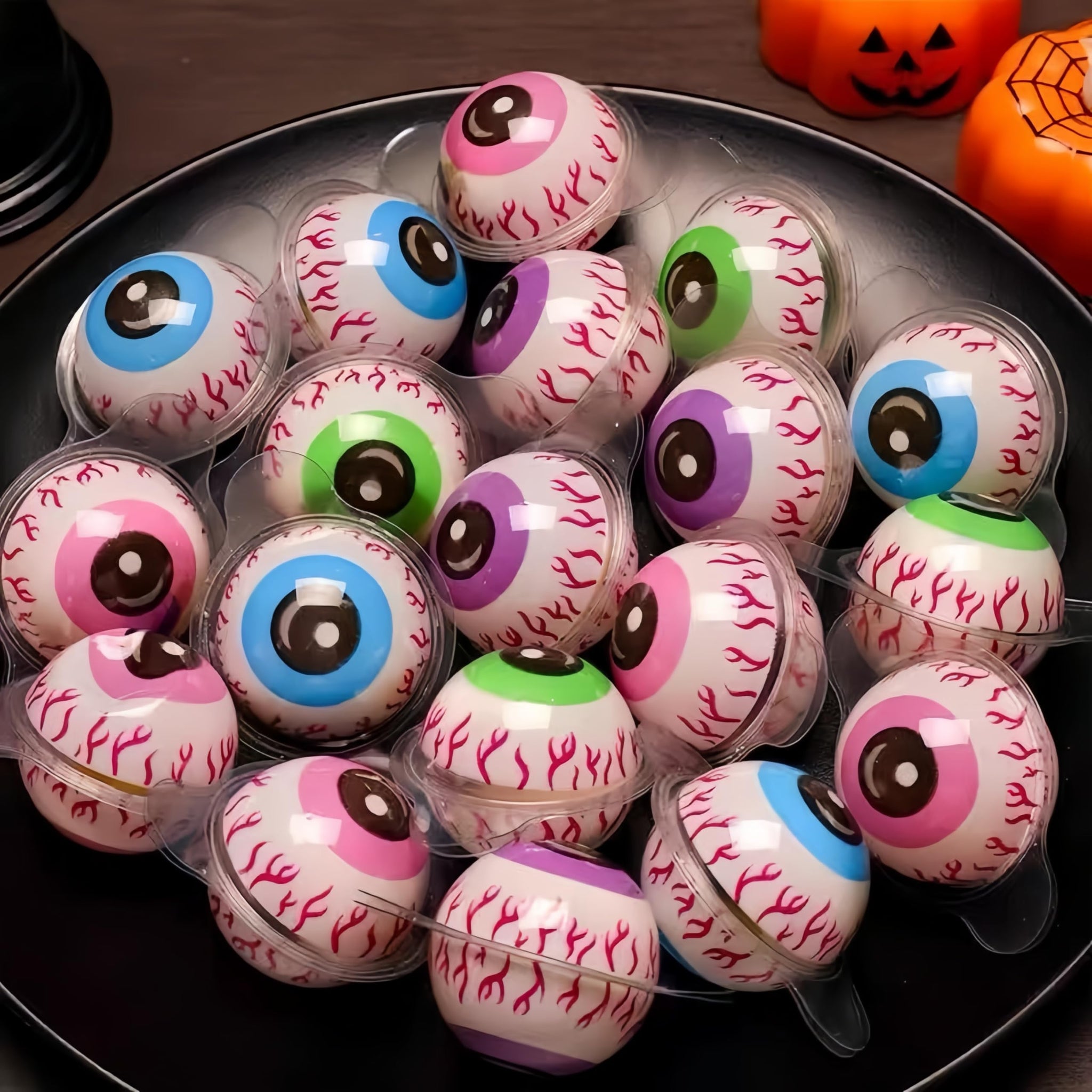 QIXINLIZYY Eye Candy -11 oz can (30 pills) - Fruit bursting filling gummies - individually packaged Halloween candy - Children's party favorite