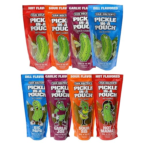 Van Holten's Pickles - Variety Pickle-In-A-Pouch Sampler - 8 Pack