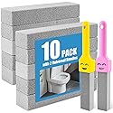 MEQHUO 10 Pack Pumice Stone with 2 Handles, Toilet Bowl Cleaner Ring Remover, Pumice Stone for Toilet Cleaning, Bathtub, Grill, Pool, Sinks, Stove