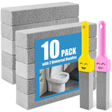 MEQHUO 10 Pack Pumice Stone with 2 Handles, Toilet Bowl Cleaner Ring Remover, Pumice Stone for Toilet Cleaning, Bathtub, Grill, Pool, Sinks, Stove