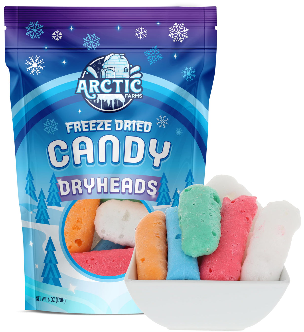 Arctic Farms Freeze Dried Candy DryHeads Bagged and Boxed (Assorted Flavors) (6oz)