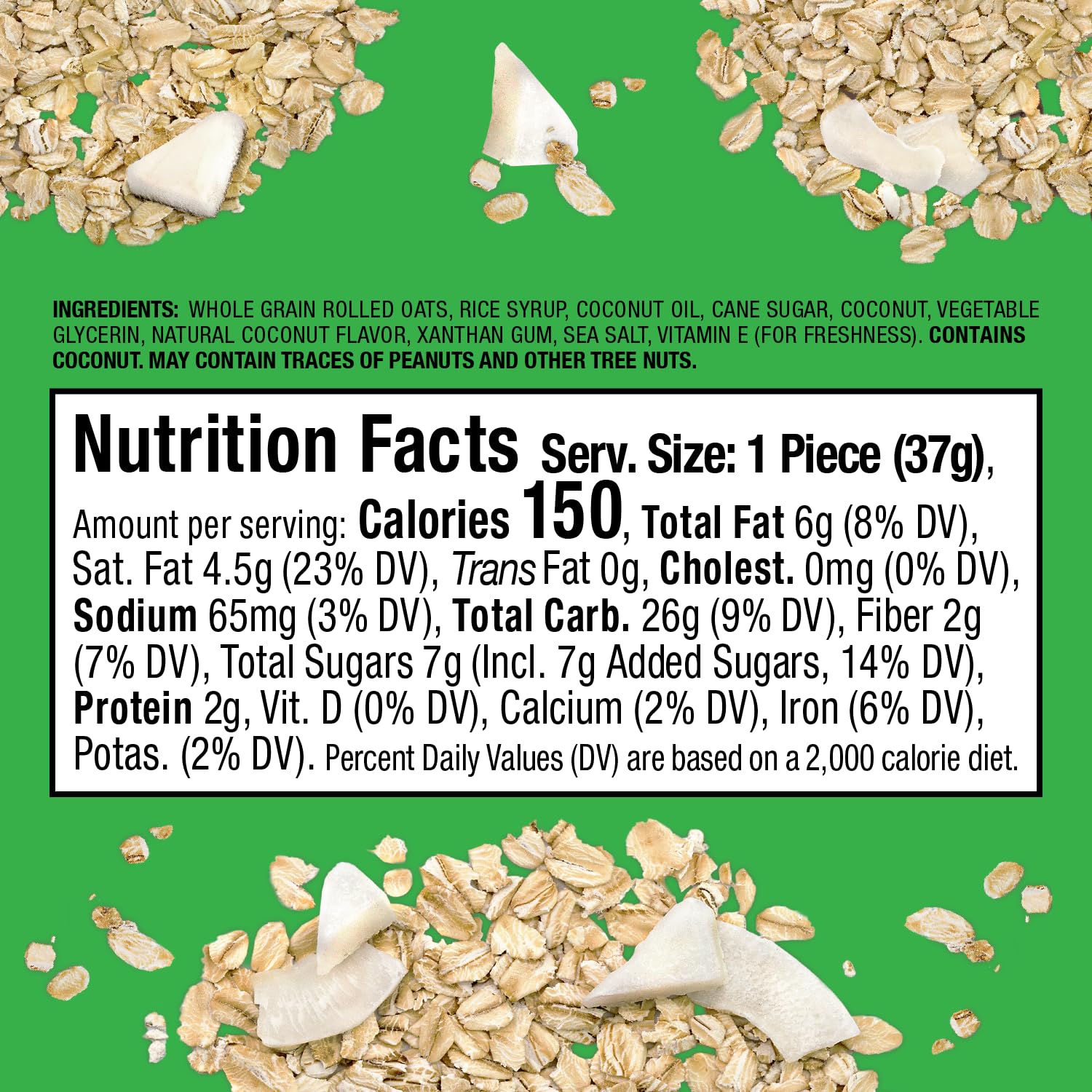 Bobo's Coconut Oat Bites, Simple Ingredients, Whole Grain Oats, Plant Based, Non-GMO, Gluten Free Breakfast Bars, Healthy Snacks for Adults & Kids (30